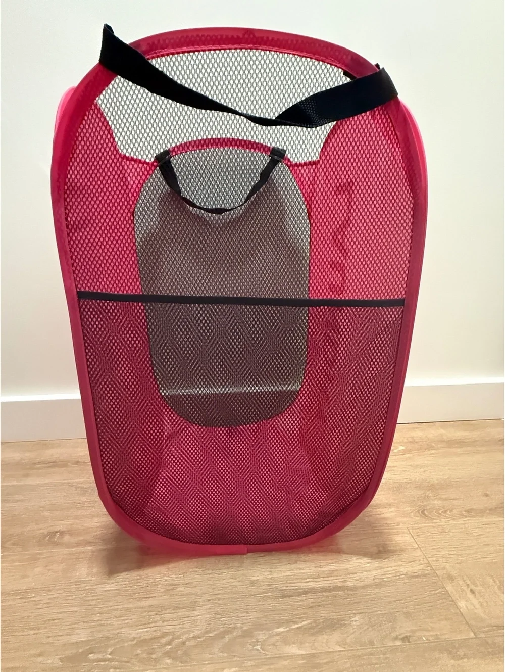 Pop-up Collapsible Pink Travel Laundry Hamper with Handles